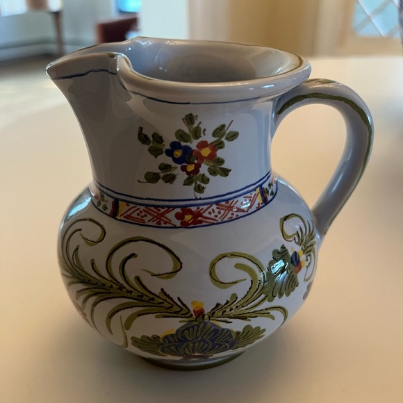 Vintage Hand Painted Faenza Italian Pottery Jug Pitcher Italy Signed - Picture 1 of 7